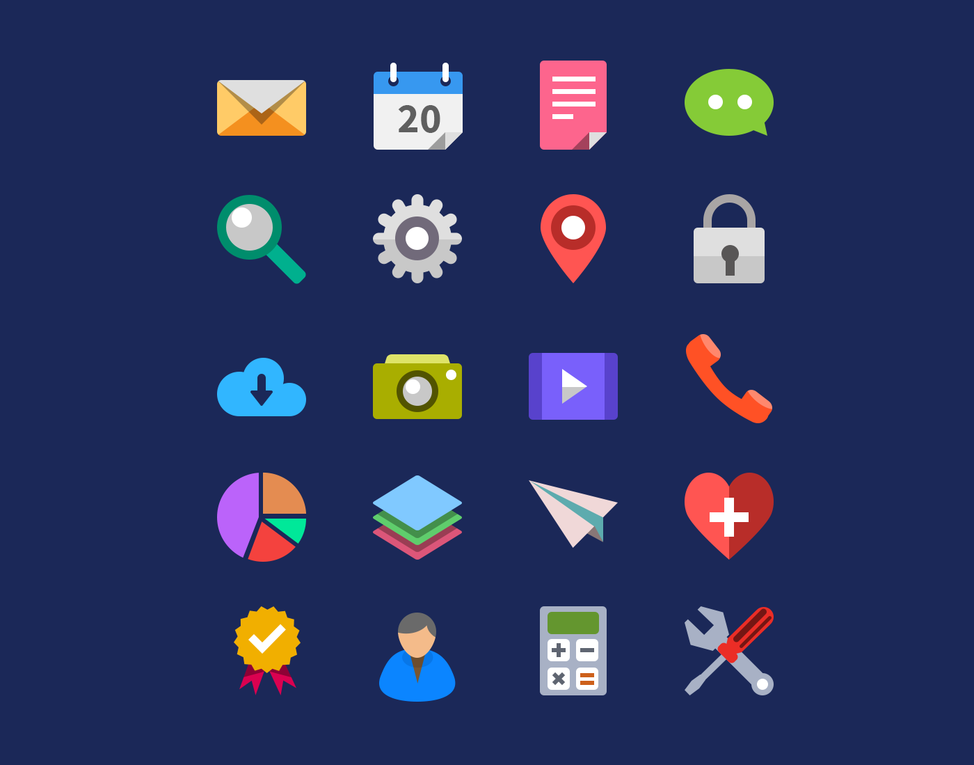 Flat Icon Set Design